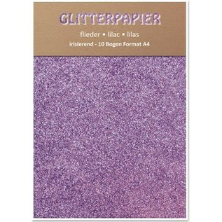 Karten und Scrapbooking Papier, Papier blöcke Glitter pap, iriserende, 10 ark, Lilac