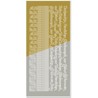 STICKER / AUTOCOLLANT Kombi-Sticker, Ränder, Ecken, Texte: Baby, Geburt, Taufe, gold-gold