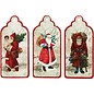 Embellishments / Verzierungen 3 Gift Tags, nostalgic Santas