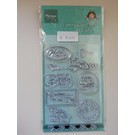 Stempel / Stamp: Transparent Timbro trasparente, testo: Wishes in English