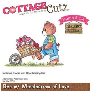 Cottage Cutz NEW Stamping template + stamp: Bear with wheelbarrow