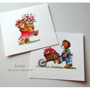 Cottage Cutz NEW Stamping template + stamp: Bear with wheelbarrow