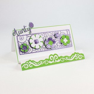 Tonic Studio´s Estampado y grabado en relieve de plantilla: borde decorativo filigrana con flores