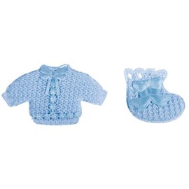Embellishments / Verzierungen Babyaccessoires Hemdchen + Söckchen babyblau