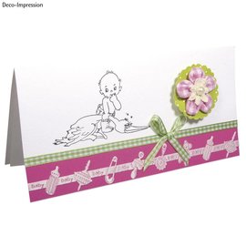 Embellishments / Verzierungen Satin Motiv hullede bånd baby pink