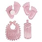 Embellishments / Verzierungen Satin Streuteile empreinte & Bottle & Latz dans le bébé rose