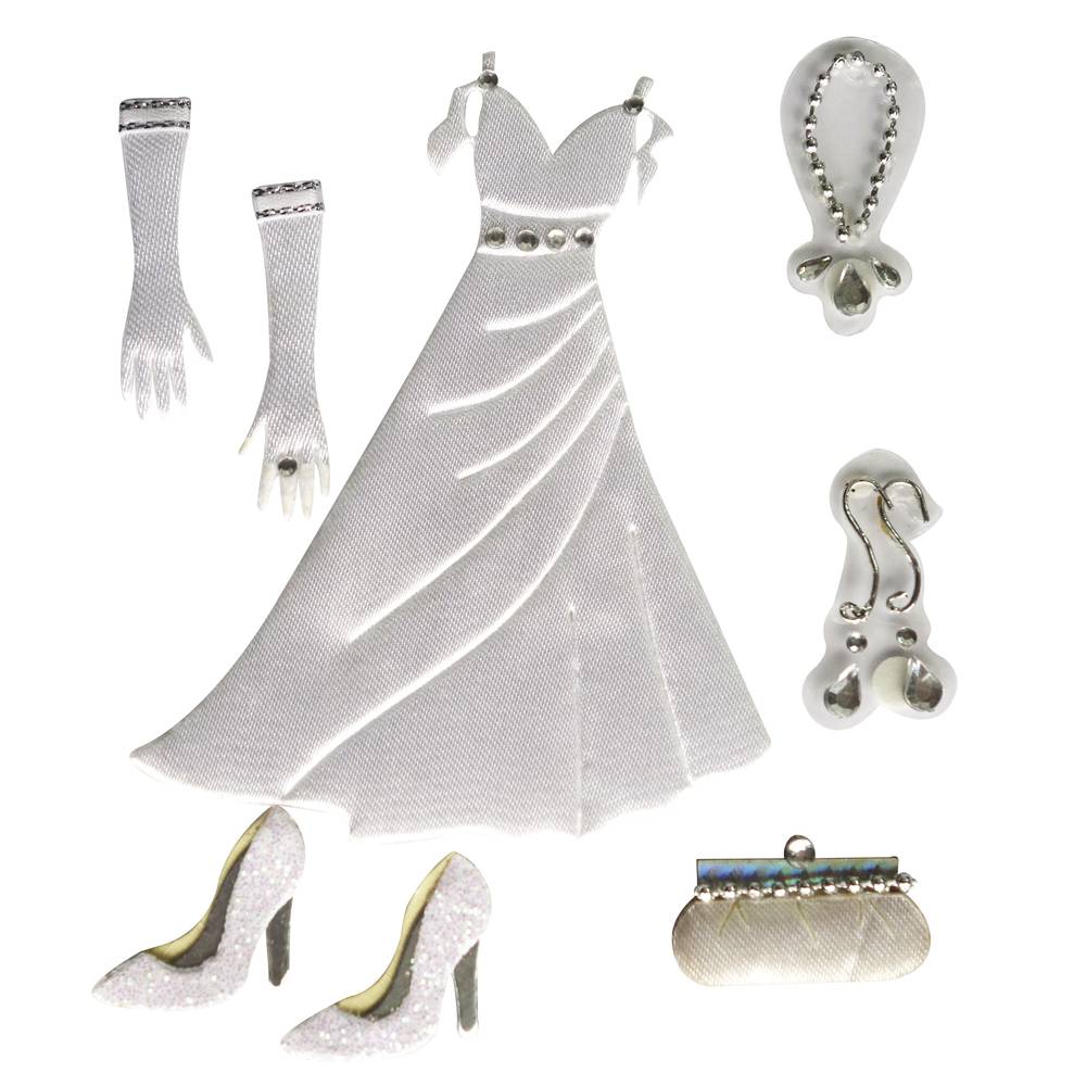 NEW Scrapbooking Jolee's 3d Stickers - WEDDING GOWN, Shoes