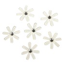 Embellishments / Verzierungen 60 fiori di raso con strass, 1,8 centimetri di avorio ø