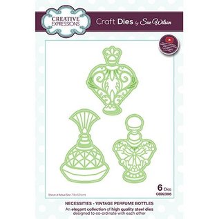 CREATIVE EXPRESSIONS und COUTURE CREATIONS Stamping template: Vintage Perfume Bottles