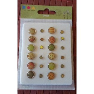 Embellishments / Verzierungen Epoxy brads, 12 store og 12 mindre