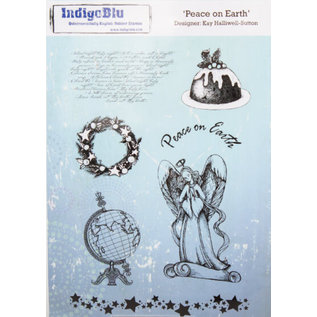 IndigoBlu A5 Gummi Stempel: Peace On Earth