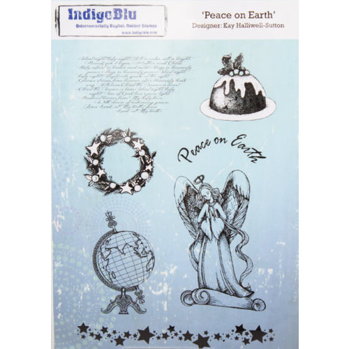 IndigoBlu A5 rubber stamp: Peace On Earth IndigoBlu A5 rubber stamp: Peace On Earth