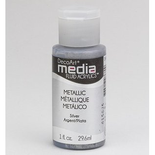 DecoArt media fluid akryler, metallisk sølv