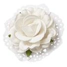 BLUMEN (MINI) UND ACCESOIRES Roses dans l'optique de lin 6cm - 2 pièces