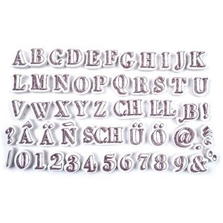 ALADINE Aladine, 54 frimærker, bogstaver og tal + sort mini-blækpude!