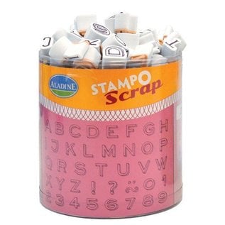 ALADINE Aladine, 103 tampons, lettres et chiffres + mini tampon encreur noir ! -