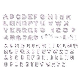 ALADINE Aladine, 54 stempels, letters en cijfers + zwarte mini stempelkussen!