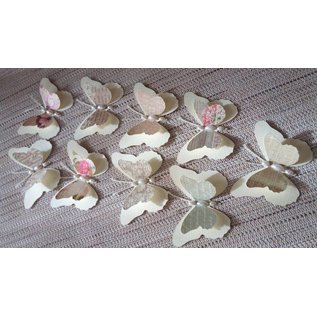 Embellishments / Verzierungen 9 farfalle piece 3D con perle