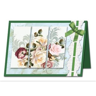 BASTELSETS / CRAFT KITS Bastelset: Triptychonkarten (trifold kort) med blomster