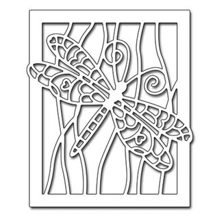 Penny Black Stamping template: Dragonfly in frame