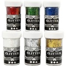 BASTELZUBEHÖR, WERKZEUG UND AUFBEWAHRUNG Glitter vezels, assortiment, metallic kleuren, 6x20g