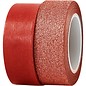 BASTELZUBEHÖR, WERKZEUG UND AUFBEWAHRUNG Decorative tape, W: 15 mm, red, 2 rolls