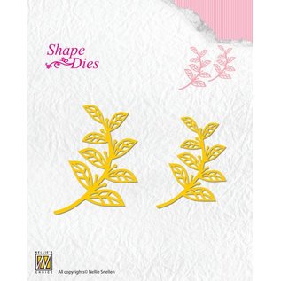 Nellie Snellen Stamping template: 2 branches with leaves