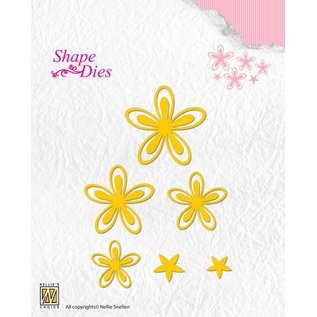 Nellie Snellen Stamping template: 4 flowers