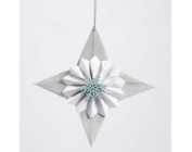 Glitter Star - decorato con la rosa e fiocco di neve