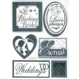 Embellishments / Verzierungen 3D Stickers, Hochzeit