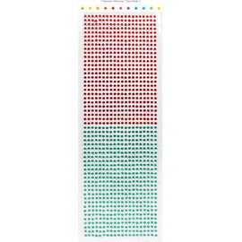 Embellishments / Verzierungen Self-adhesive beads, pebbles, 3 mm, red and green