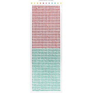 Embellishments / Verzierungen Self-adhesive beads, pebbles, 3 mm, red and green