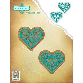 Nellie Snellen Stamping template: 2 hearts