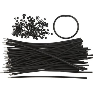 BASTELZUBEHÖR, WERKZEUG UND AUFBEWAHRUNG Armbånd, L: 20 cm, tykkelse: 4 mm, Black