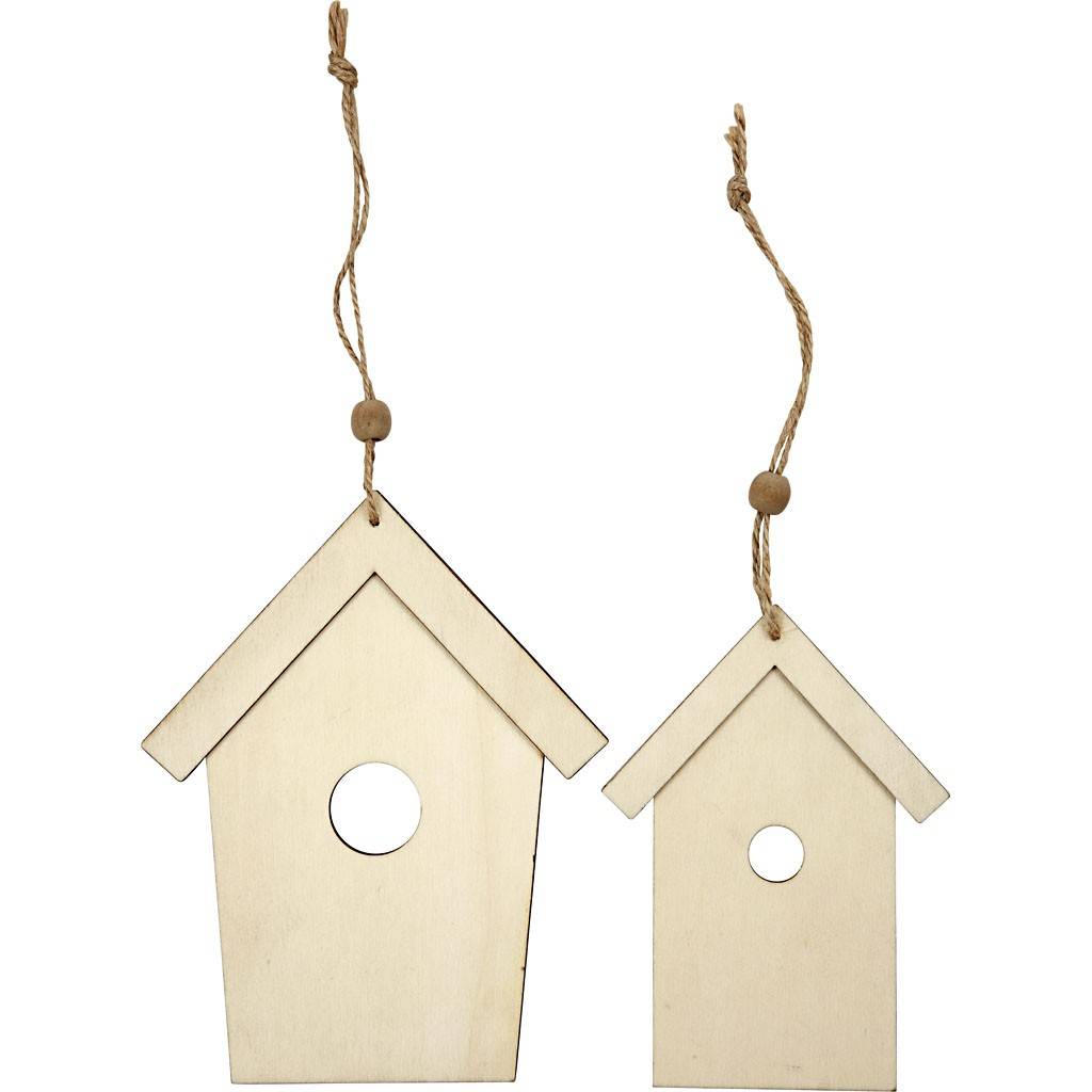 Wooden Birdhouse MDF with Hanging Cord 
