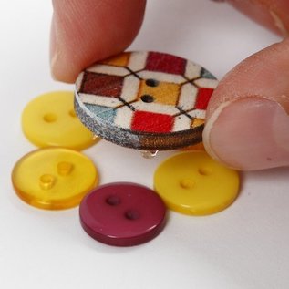 Embellishments / Verzierungen Wooden decorative buttons, D: 20 mm, 8 pieces assorted