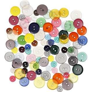Embellishments / Verzierungen gama Mix Button, D: 12 + 18 + 20 mm, 20 piezas, colores variados