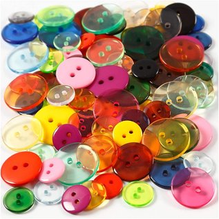 Embellishments / Verzierungen gama Mix Button, D: 12 + 18 + 20 mm, 20 piezas, colores variados