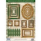 Embellishments / Verzierungen Die-cut photo frame, with gold 17 parts