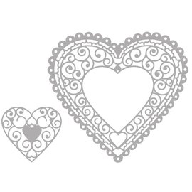 Marianne Design Skæring & Embossing Die: Filigre Heart Doily