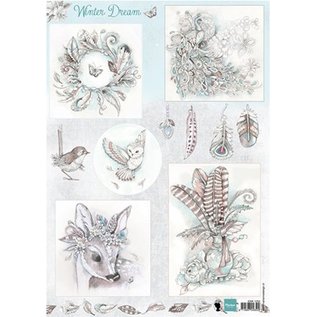 Bilder, 3D Bilder und ausgestanzte Teile usw... A4 picture sheet: fairytale dream - blue