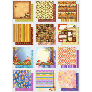 Designer Papier Scrapbooking: 30,5 x 30,5 cm Papier bloc de papier: elfes Glitter Premium / Imp, taille: 30,5 x 30,5 cm