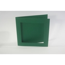 KARTEN und Zubehör / Cards Carré PassePartout de 10 cartes de lin en vert de Noël