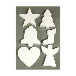 Objekten zum Dekorieren / objects for decorating 6 Weihnachtsmotive im Styropor