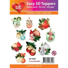 Bilder, 3D Bilder und ausgestanzte Teile usw... Progetto di Natale! 3D Easy Toppers: palle di Natale