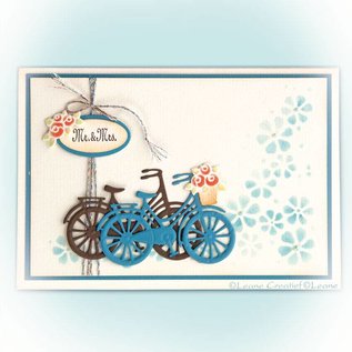 Leane Creatief - Lea'bilities und By Lene modello di punzonatura: bicicletta con i fiori