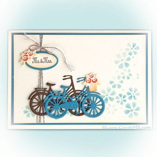 Leane Creatief - Lea'bilities und By Lene Ponsen sjabloon: fiets met bloemen