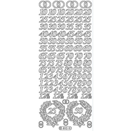 Sticker Sticker, Jubilee nummers in goud Sticker Sticker, Jubilee nummers in goud