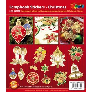 STICKER / AUTOCOLLANT Sticker with 18 detailed embossed Christmas motifs