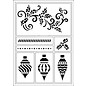 Schablonen, für verschiedene Techniken / Templates Stencil flessibile, palle A5, Natale e boccaglio